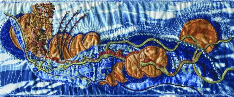 Freeform stitching on display at Copper Country arts center